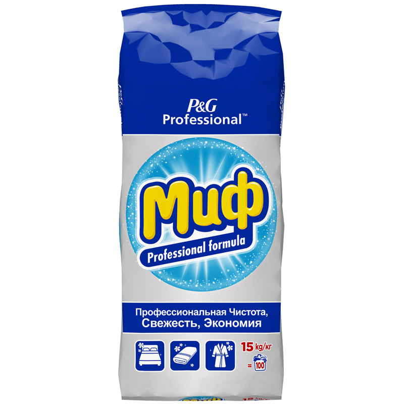 Порошок стиральный "Миф" Свежий цвет, аквапудра, машинная стирка, для цветных тканей, 15кг 44104