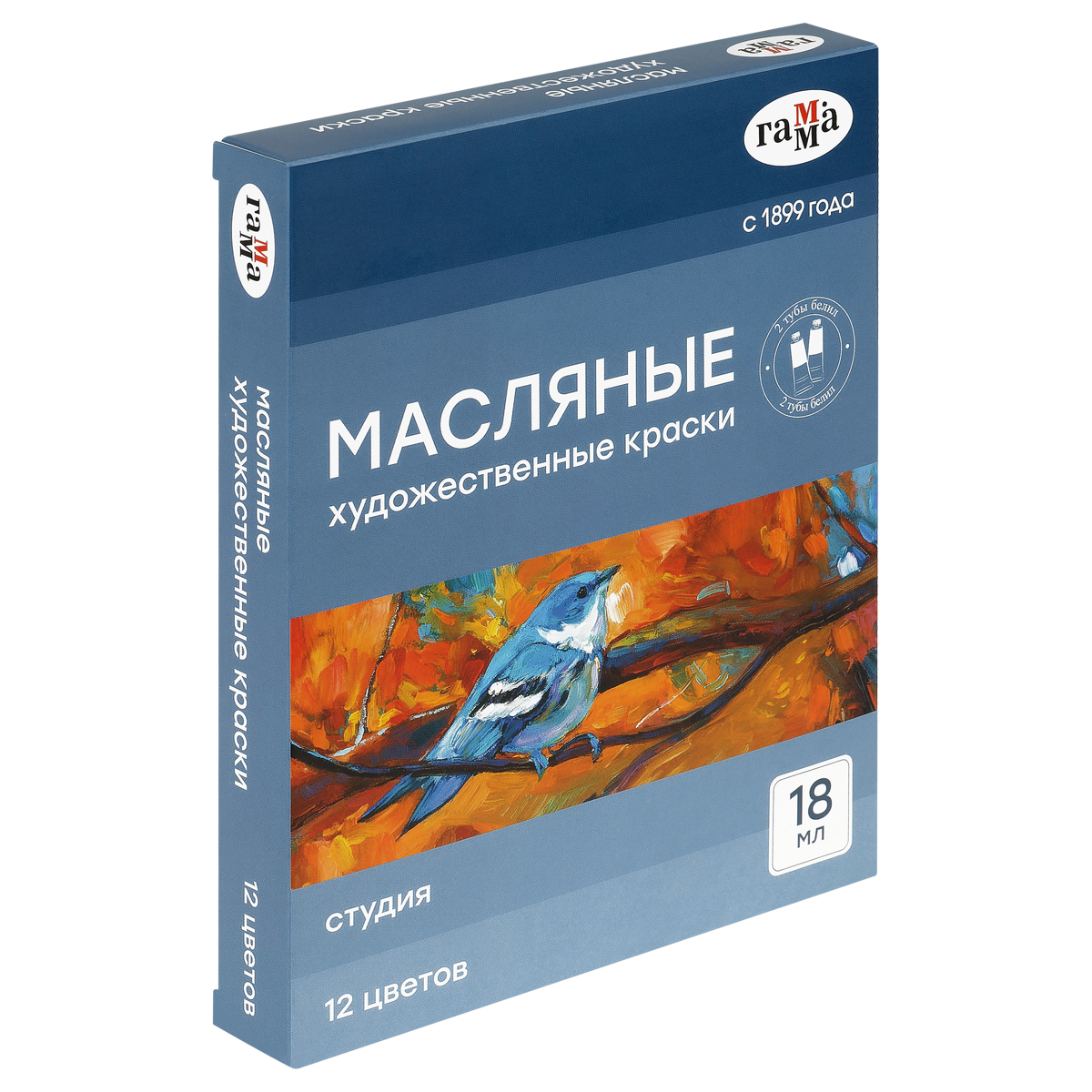 Краски маслянные художественные 12 цветов ассорти, 18мл "Гамма" Студия 1218018