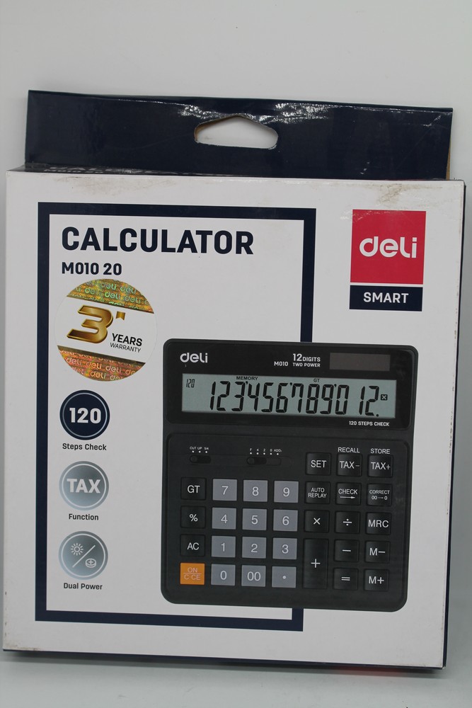 Калькулятор настольный 12 разрядов, 160*150*33мм черный "Deli" БС Smart M01020											