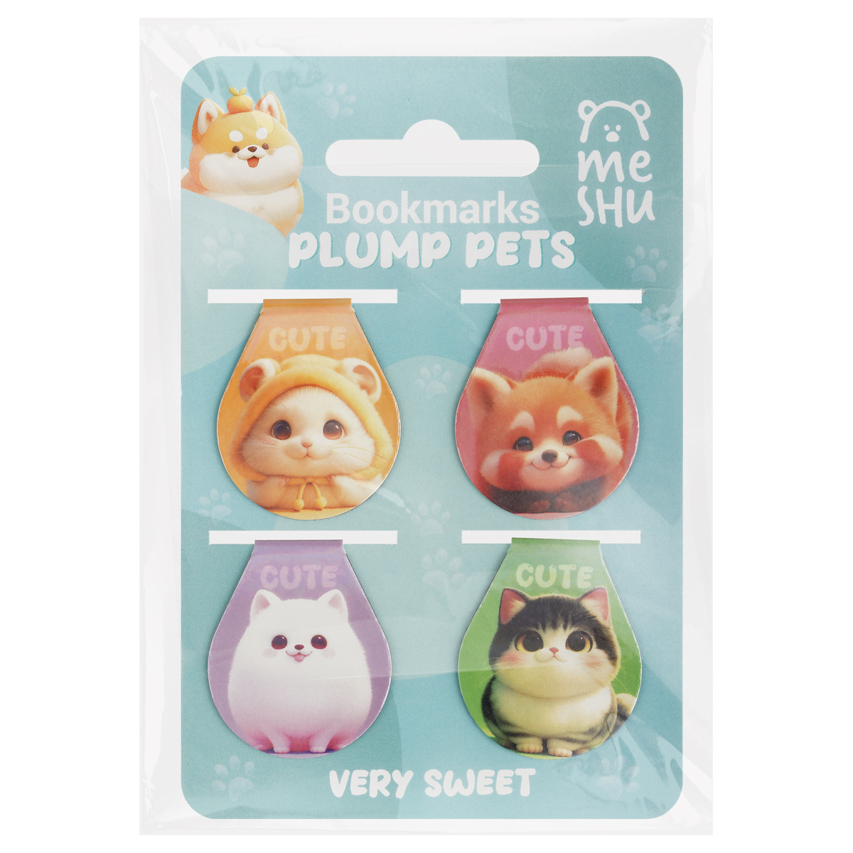 Закладка магнит, 4 штуки "Meshu" Plum pets MS_66067