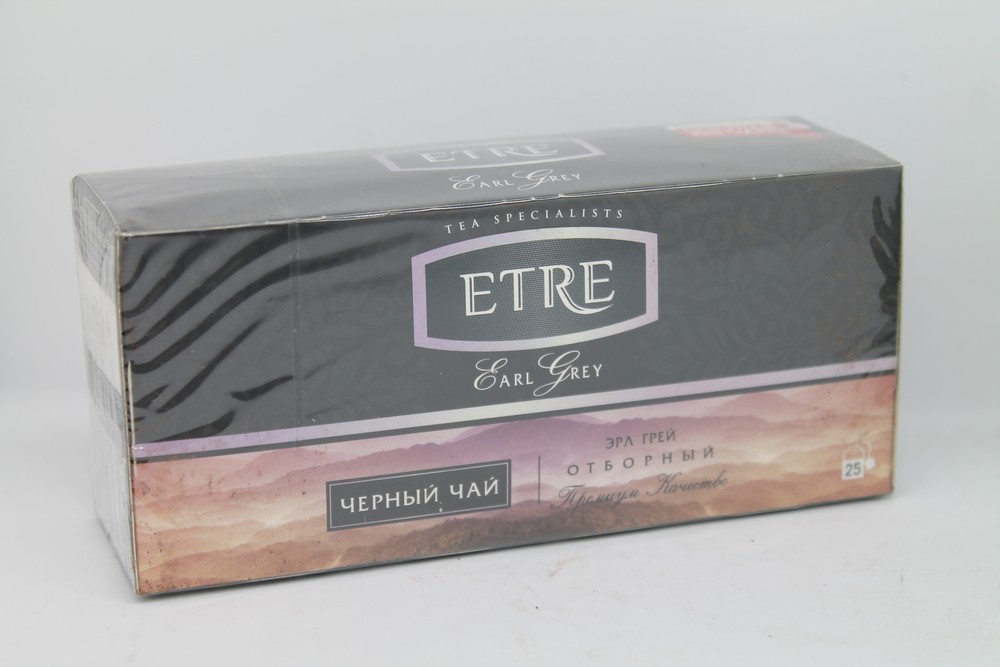 Чай крепкий черный, пакетированный, 37,5гр, 25 пакетиков "KDV"  ETRE Earl grey 21354