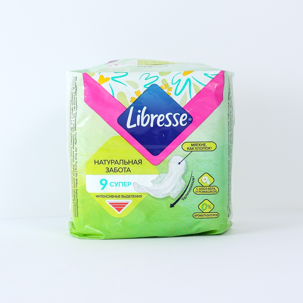 Прокладки гигиенические "Libresse" Natural care, 5 капель, 9шт 3621312