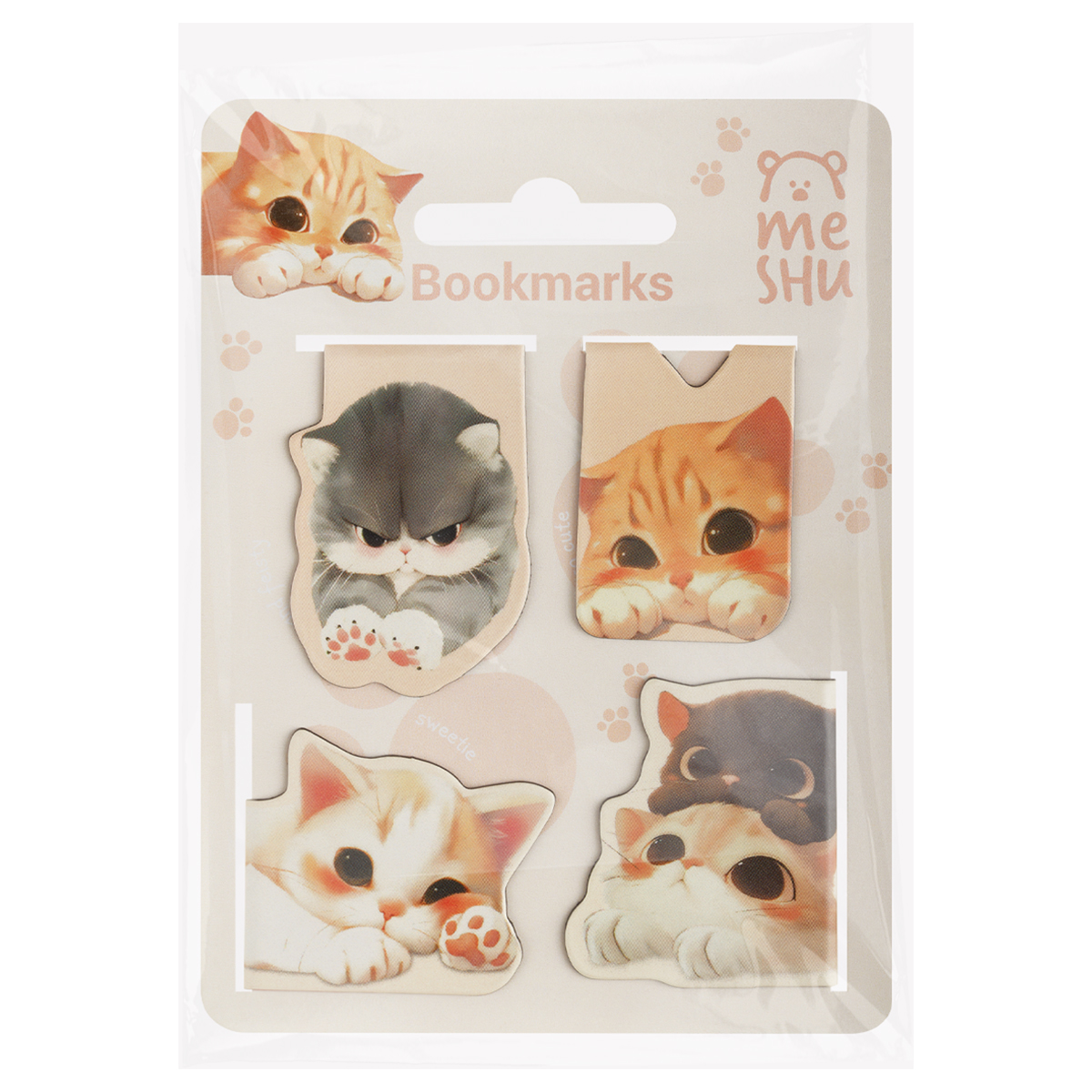 Закладка магнит, 4 штуки "Meshu" Cute kittens MS_66068