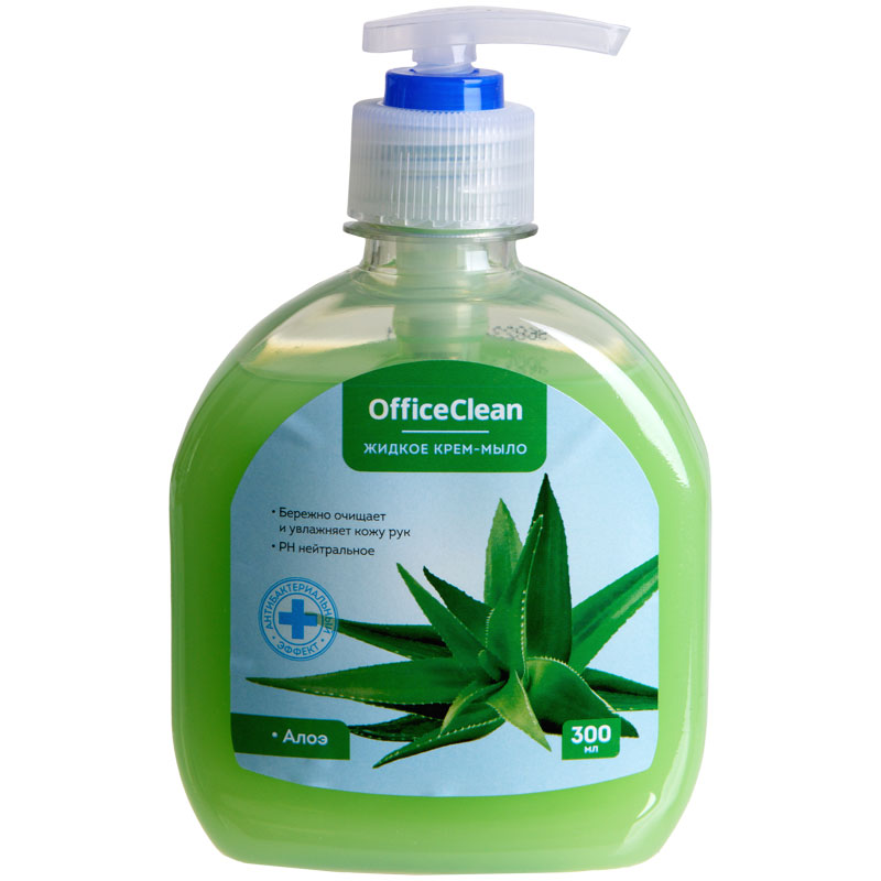 Крем-мыло жидкое с дозатором "Office Clean" Алоэ, 300мл 319532