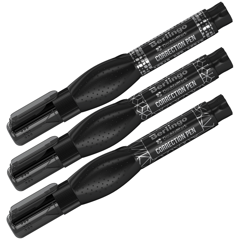 Корректирующая ручка 8мл, металлический наконечник "Berlingo" Double black KR_08005