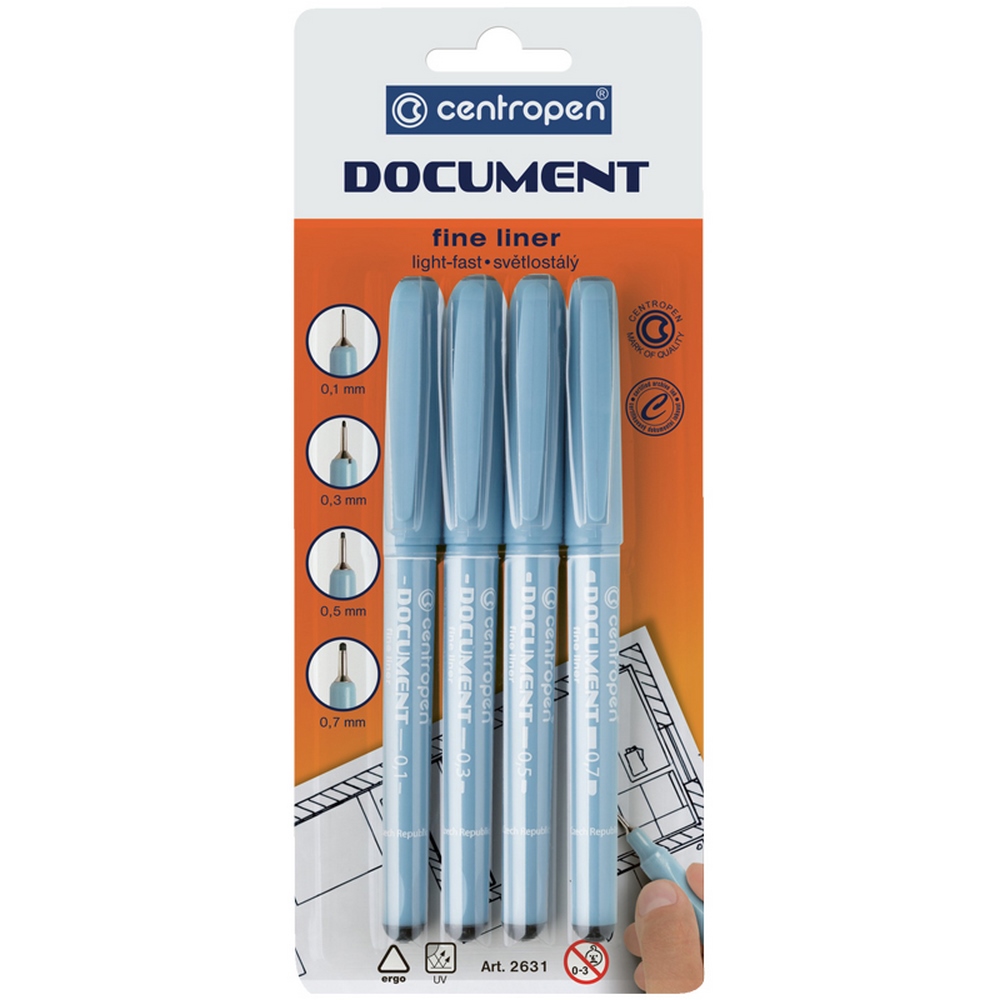 Линер 0,1мм, цвет синий 4шт "Centropen" Document 26310
