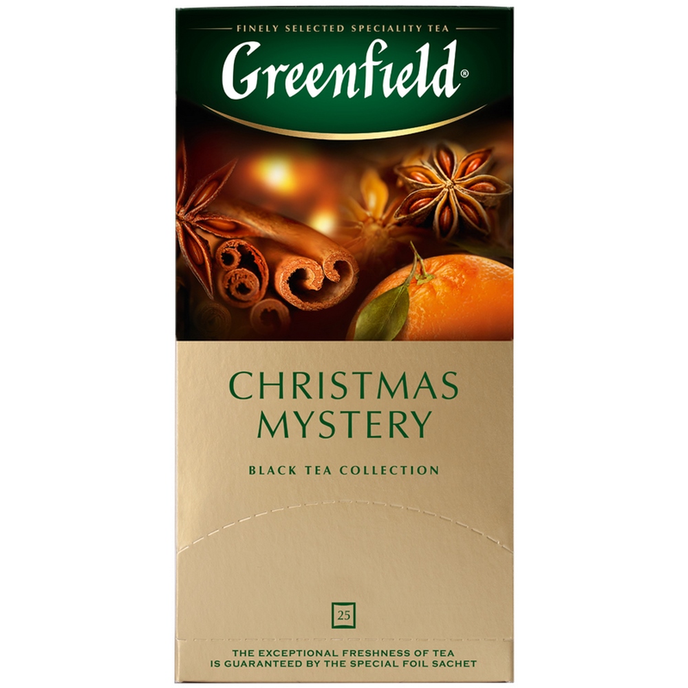 Чай крепкий черный, пакетированный, 25*1.5гр "Greenfield" Christmas Mystery 182176