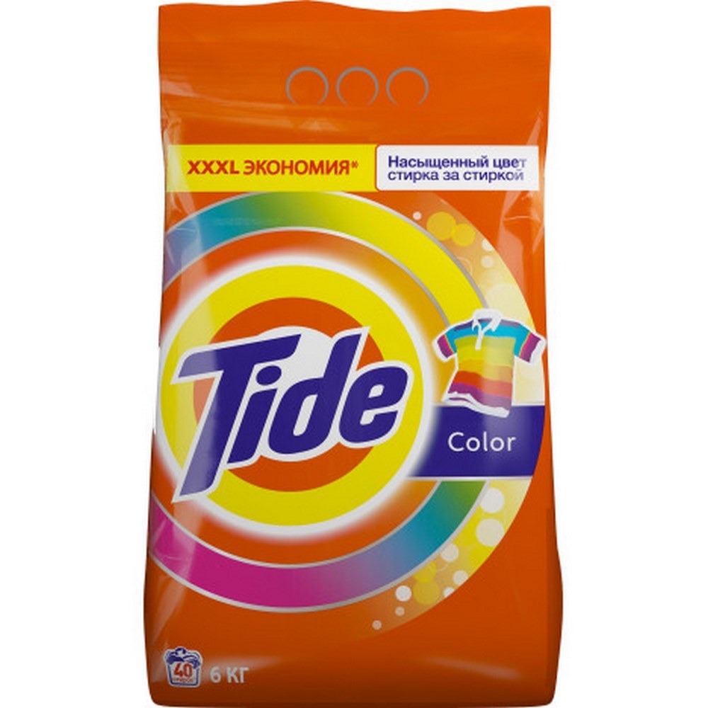 Порошок стиральный "Tide" Аква-пудра, машинная стирка, для цветных тканей, 6кг 57252