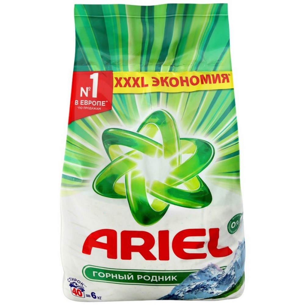 Порошок стиральный "Ariel" Горный родник, машинная стирка, для всех типов тканей, 6кг 36433