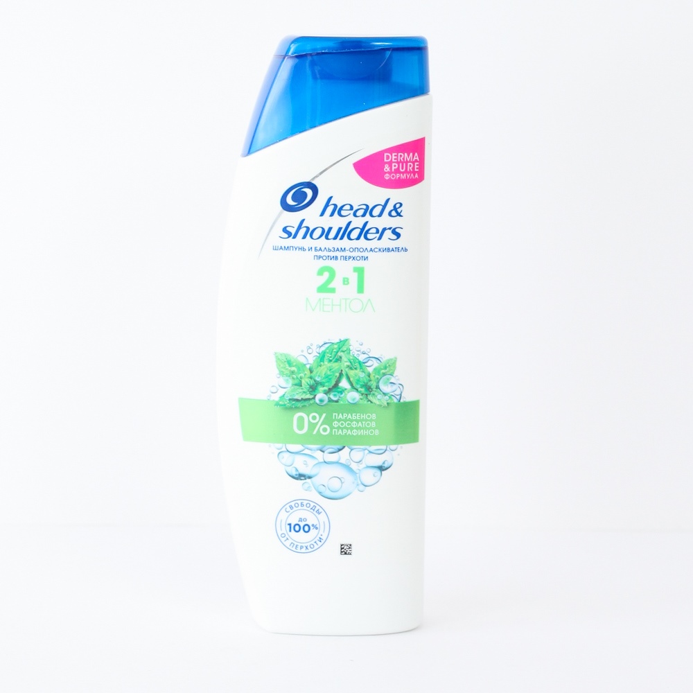 Шампунь и бальзам-ополаскиватель "Head&Shoulders" 2в1 Ментол, для волос с перхотью с эфектом сандало