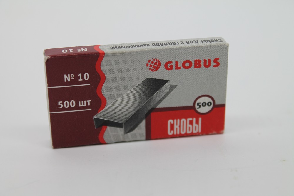 Скобы №10 оцинкованные, 500шт "Globus" БС C10-500