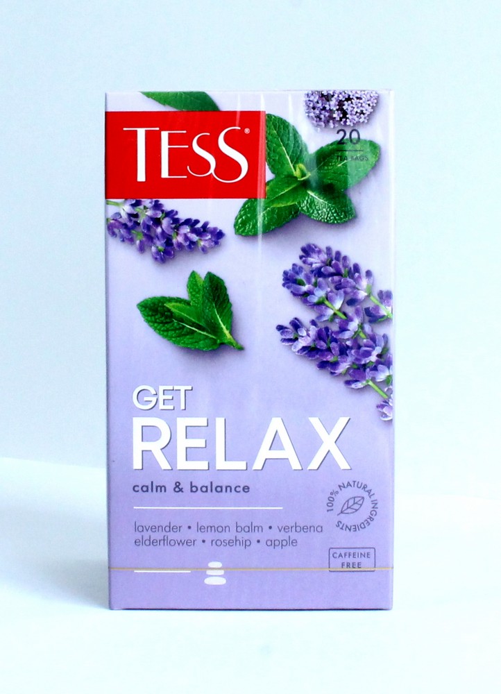 Чай крепкий черный, пакетированный, 20*1,8гр "Tess" Get relax 16721
