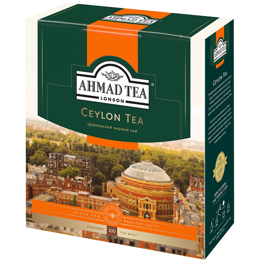 Чай крепкий черный, пакетированный, 100*2гр "Ahmad tea" "Ceylon tea" 01632