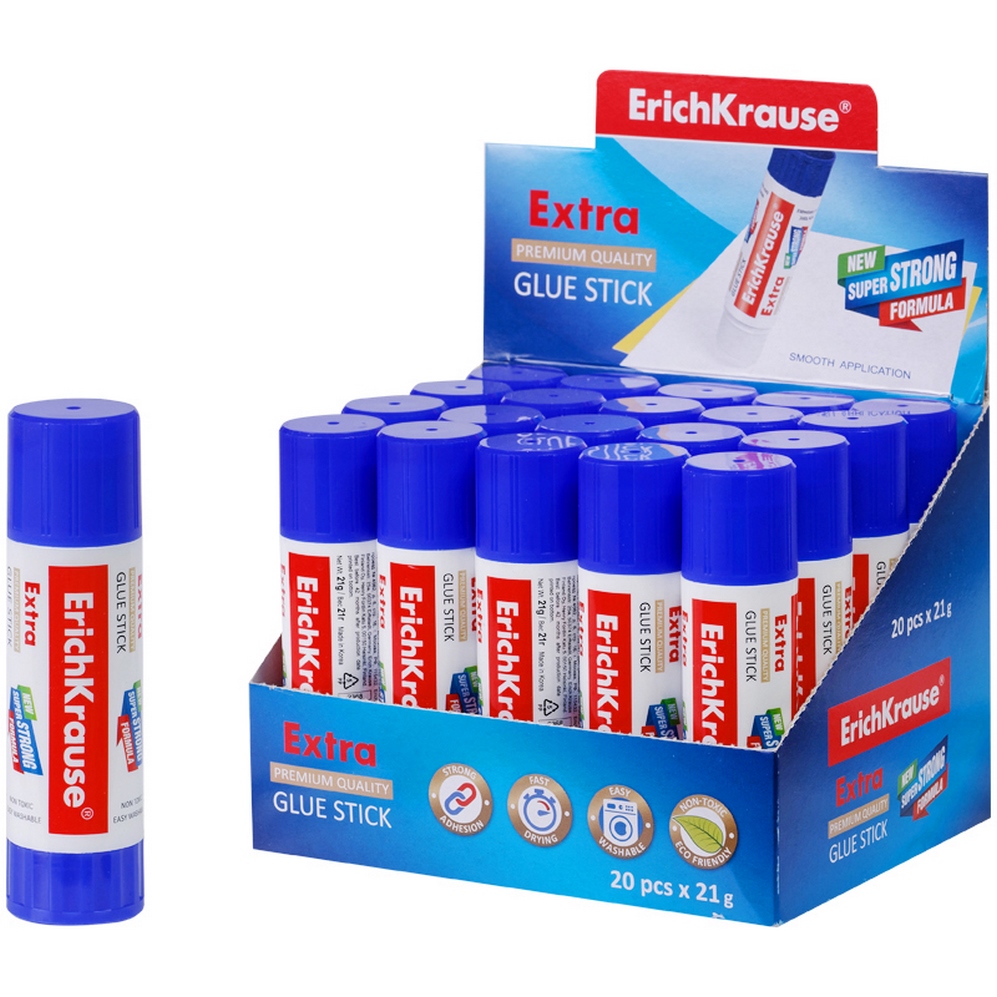 Клей-карандаш 21гр, белый, без индикатора "Erich Krause" Extra 2368