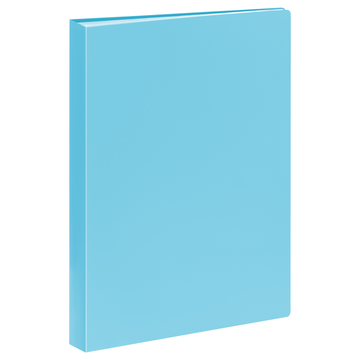 Папка пластиковая 40 файлов А4 без перфорации с карманом, 800мкр, голубой "Стамм" Акцент ММ-325211