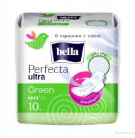 Прокладки гигиенические "Bella" Green, 4 капли, 10шт 05994