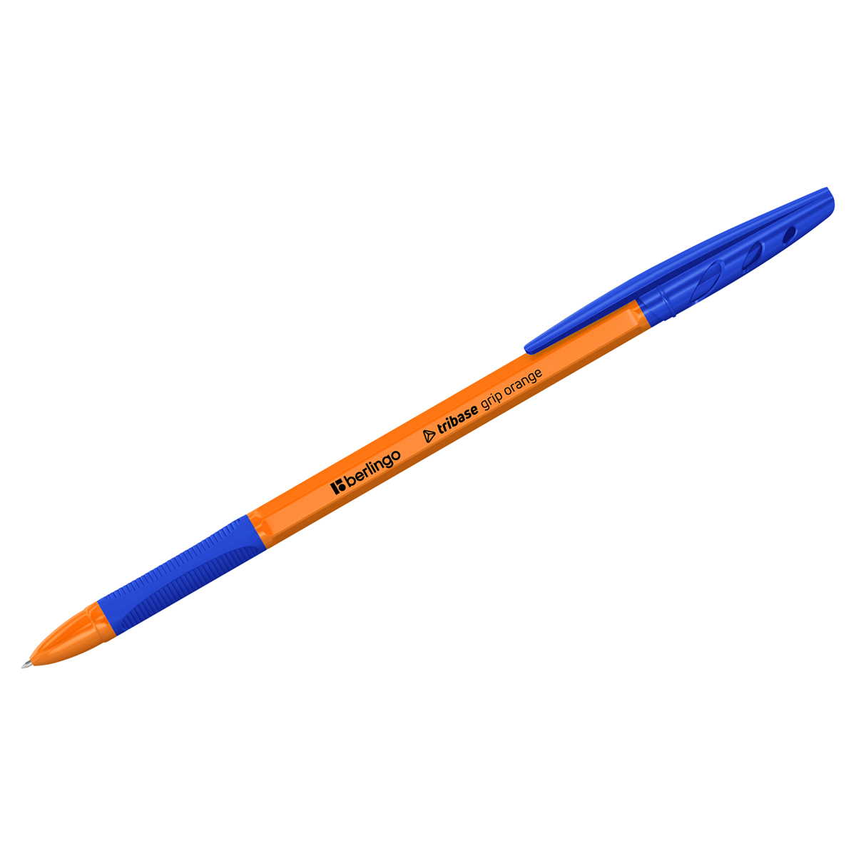 Ручка шариковая неавтоматическая синяя, 0,7мм с гриппом, 1шт "Berlingo" Tribase grip orange CBp_7096