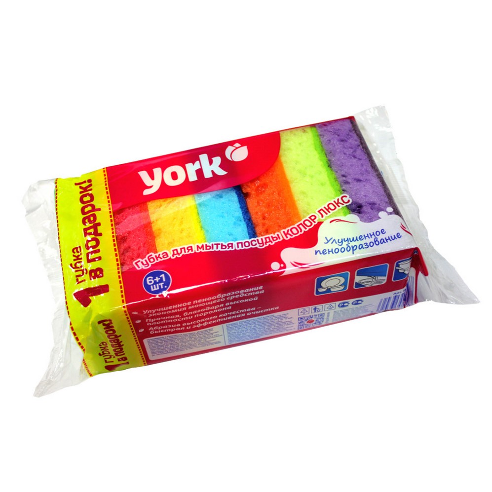 Губка для посуды "York" Raduga, 6+1шт 030108