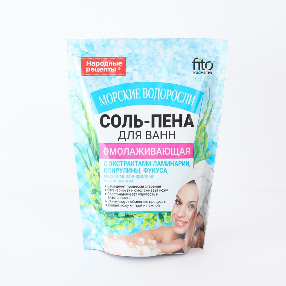 Соль для ванн "Fito косметик" Морские водоросли, омоложение, 200гр 40904