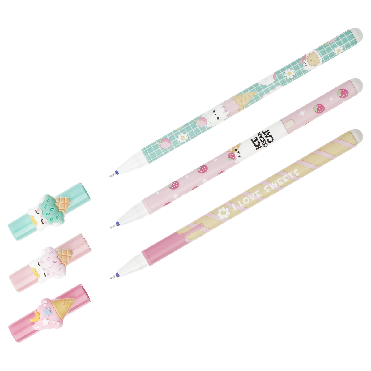 Ручка стираемая гелевая, синяя 0,5мм "Meshu" Ice cream MS_55639