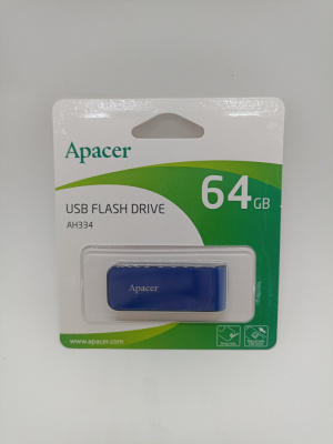 Флеш накопитель 64гб "Apacer" AH334U синий AP64GAH334U-1