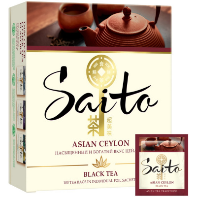Чай крепкий черный, пакетированный, 100*1,7гр "Saita" Asian ceylon 07866