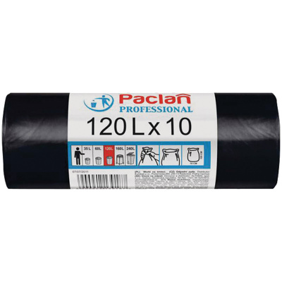 Мешки для мусора 120л, 10шт "Paclan" Рrofessional 402207/402029