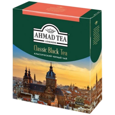 Чай крепкий черный, пакетированный, 100*2гр "Ahmad tea" "Classic" 16650