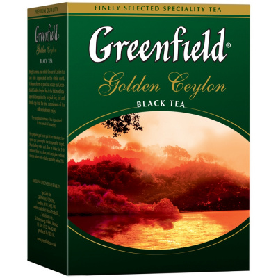 Чай крепкий черный, листовой, 100гр "Greenfield"  Golden Ceylon 03516