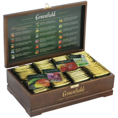 Подарочный набор чая, пакетированный, 177,6гр "Greenfield" Деревянная шкатулка 04636/620745