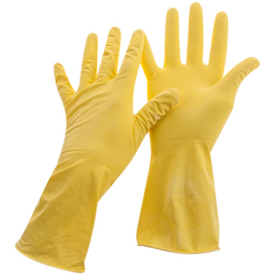 Перчатки для уборки "Dr.Clean" Хозяйственные, XL, резиновые, желтые 44883