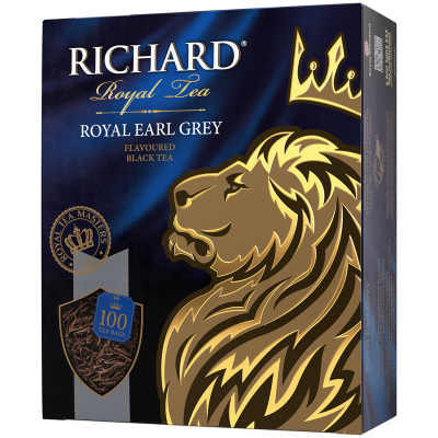 Чай крепкий черный, пакетированный, 100*2гр "Richard" Royal earl grey 51082