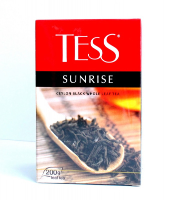 Чай крепкий черный, листовой, 200гр "Tess" Sunrise 010040