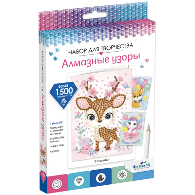 Аквамозаика алмазная 10*15см "Origami" Открытки, подарки от зверят 06706