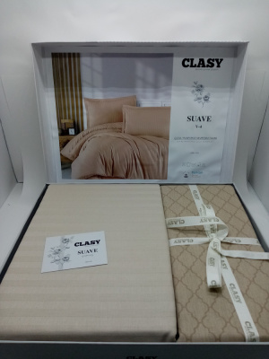 Постельное белье двухспальное хлопок, цвет кориневое "Clasy" Suave v4 bej 34736