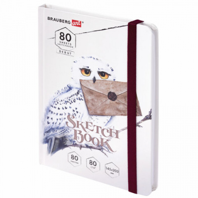 Скетчбук-для графики и маркеров , белый/блок, 64 листа на склейке "Brauberg" Debut Хогвартс 114581