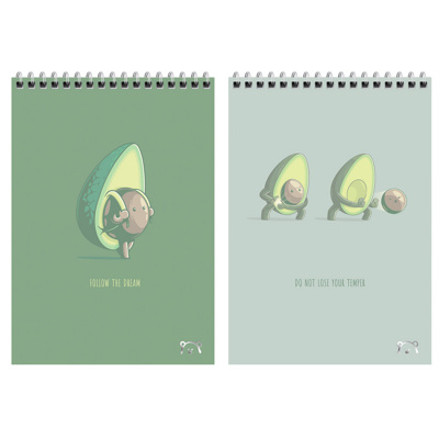 Блокнот А5, 60 листов, в клетку, на спирали "Meshu" Avocado 48667