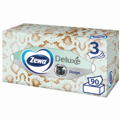 Салфетки бумажные "Zewa" Deluxe, design, 3 слоя, 90шт 28002