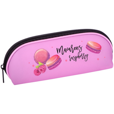 Пенал мягкий косметичка, розовый/с рисунком "Berlingo" Macarons raspberry РМ07211