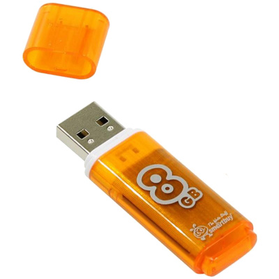 Флеш накопитель 8гб "Smartbuy" Glossy SB8GBGS-Or