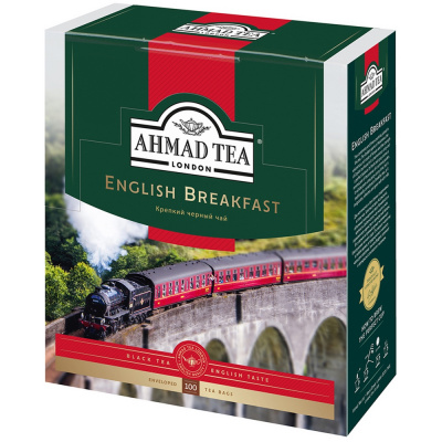 Чай крепкий черный, пакетированный, 100*2гр "Ahmad tea" "English breakfast" 06002