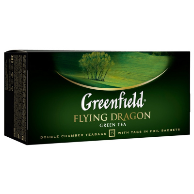 Чай зеленый, пакетированный, 25*1.5гр "Greenfield" Flying Dragon 03585