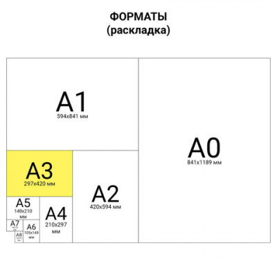 Папка для чертежей и рисунков А3, черная, пластик "Пчелка" БС А3-350