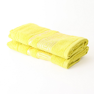 Полотенце для лица, 33*70см, цвет ассорти, вышевка золотом, 1шт "Cotton towel" Корона 69496