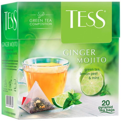 Чай зеленый, пакетированный, 20*1,8гр "Tess" Ginger Mojito 07880