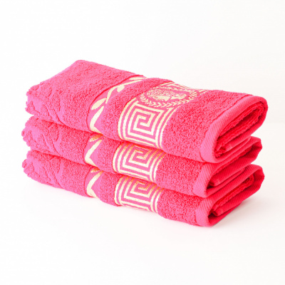Полотенце для лица, 33*70см, цвет ассорти, вышевка золотом, 1шт "Cotton towel" Корона 69496