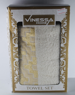 Полотенце для лица, 50*90см, цвет ассорти, вышевка, 1шт "Vinessa" Узоры 47018