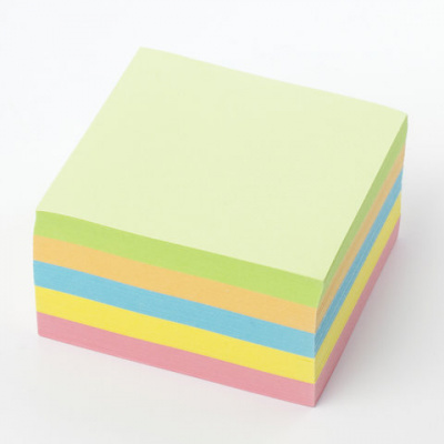 Бумага для заметок 9*9*5см, цветная ассорти, без бокса "Brauberg" Paper notes 122339