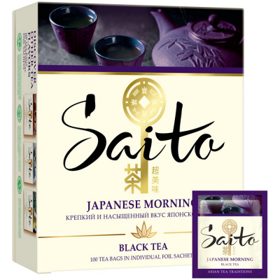 Чай крепкий черный, пакетированный, 100*1,7гр "Saita" Japanese morning 08207