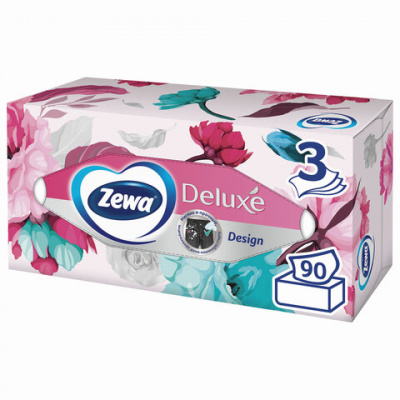 Салфетки бумажные "Zewa" Deluxe, design, 3 слоя, 90шт 28002